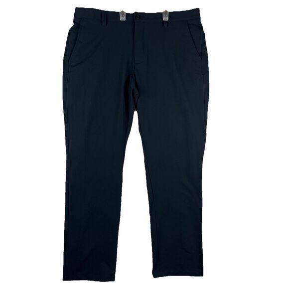 Under Armour‎ Golf Pants Mens 38 x 32 Black Stretch Waist Notch Cuff Performance - Picture 1 of 6